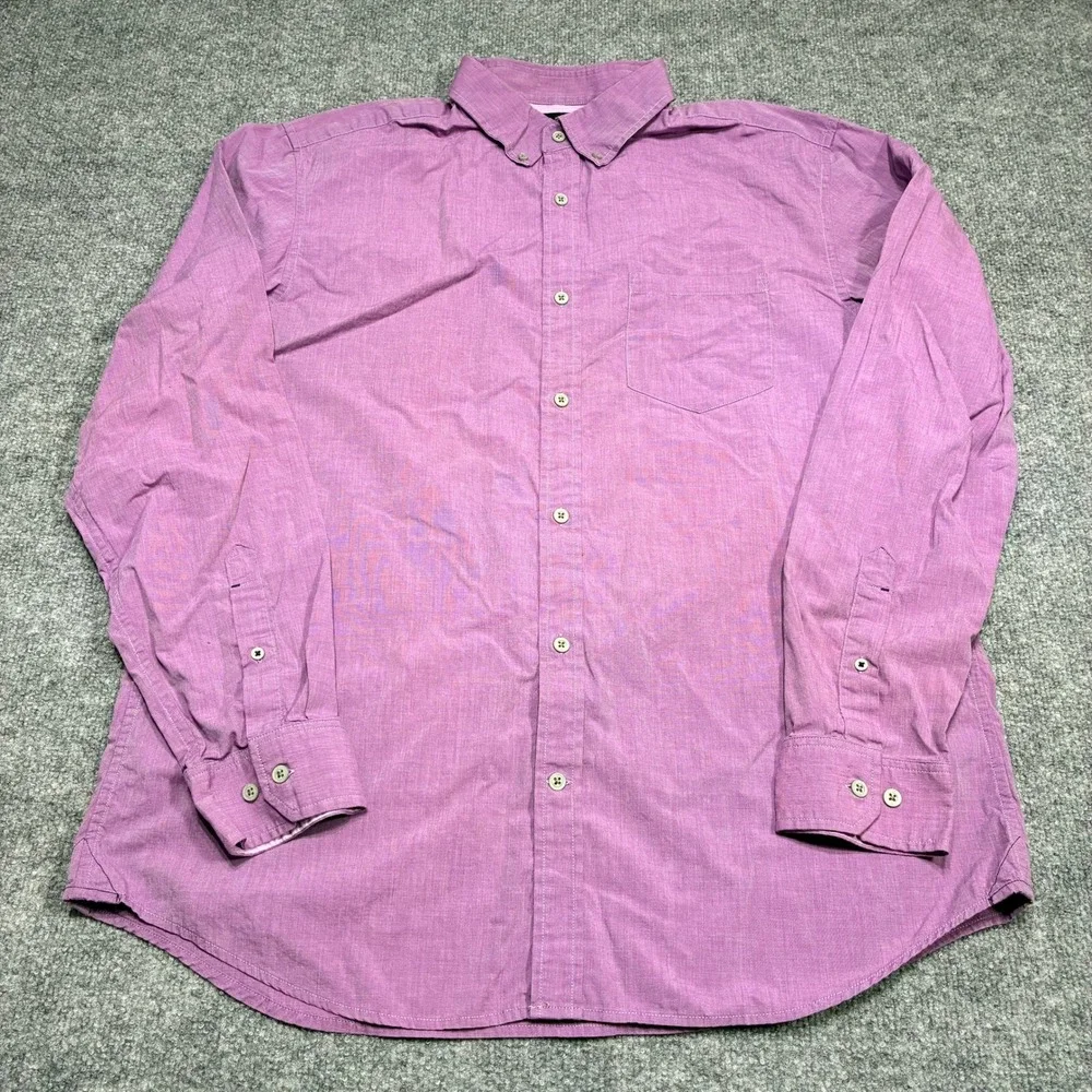 Banana Republic Mens Purple Long Sleeve Button Down Shirt XL Oxford Cloth‎
